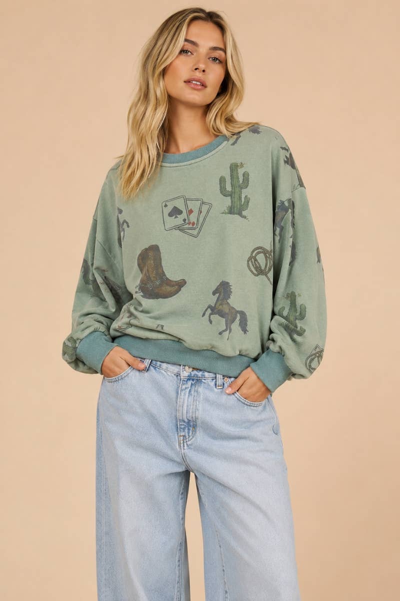 Giddy Up Graphic Sweatshirt