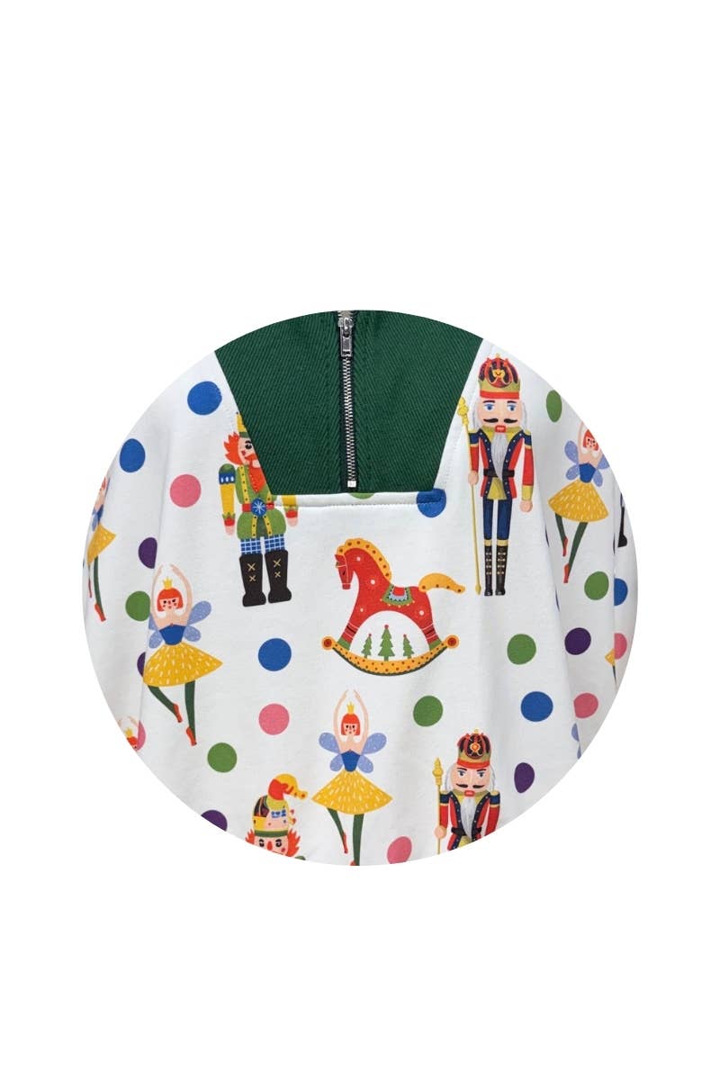 Nutcracker Print Quarter-Zip Sweatshirt