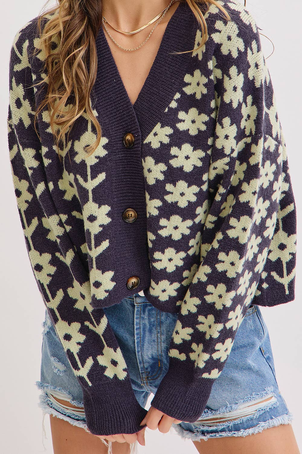 Floral Print Cardigan