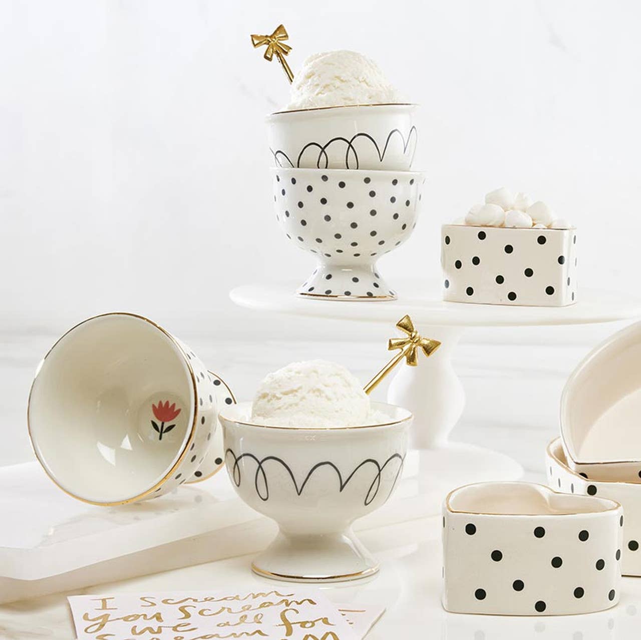 Ceramic Ice Cream Bowl - Squiggles