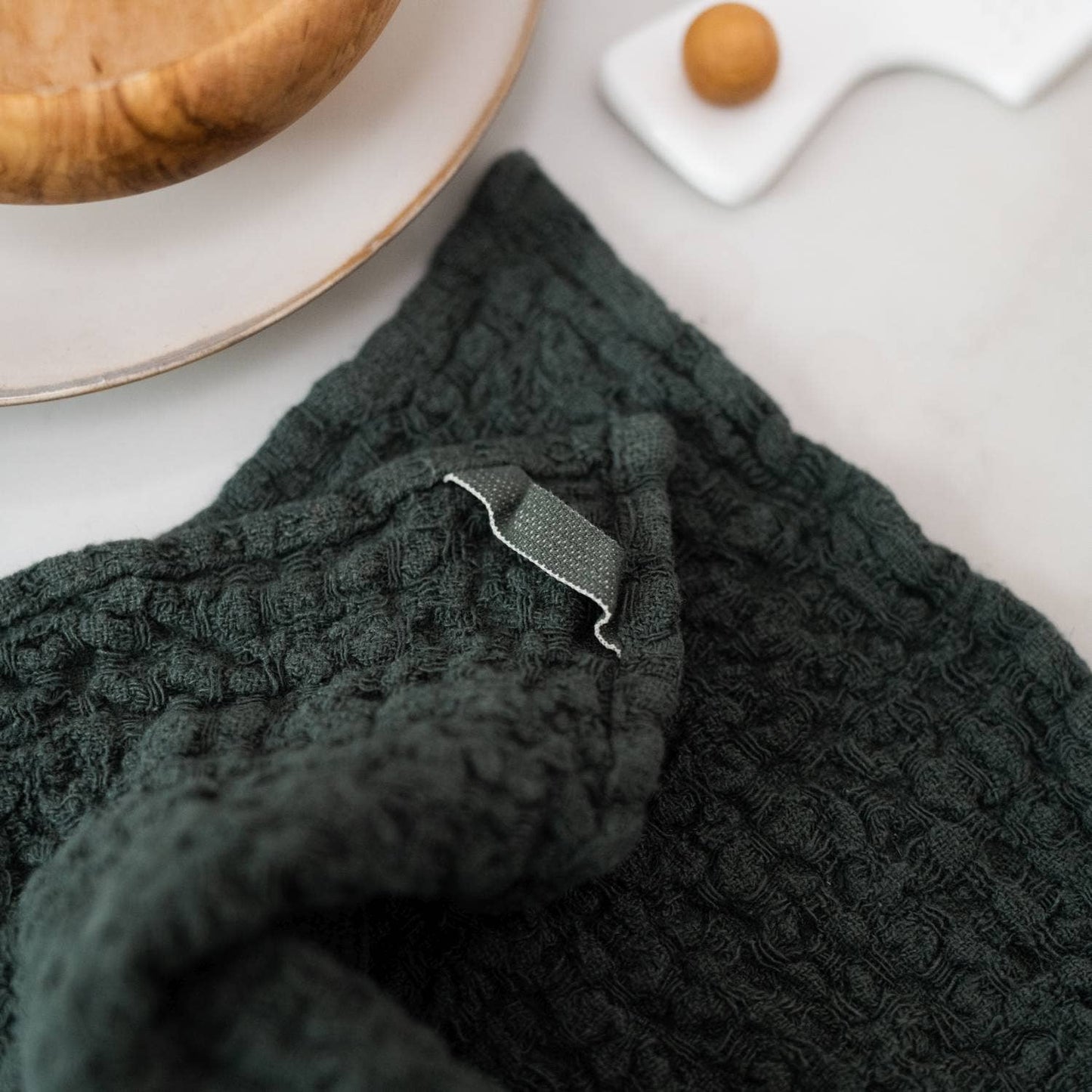 Forest Green Linen Dishcloth-Set of 2