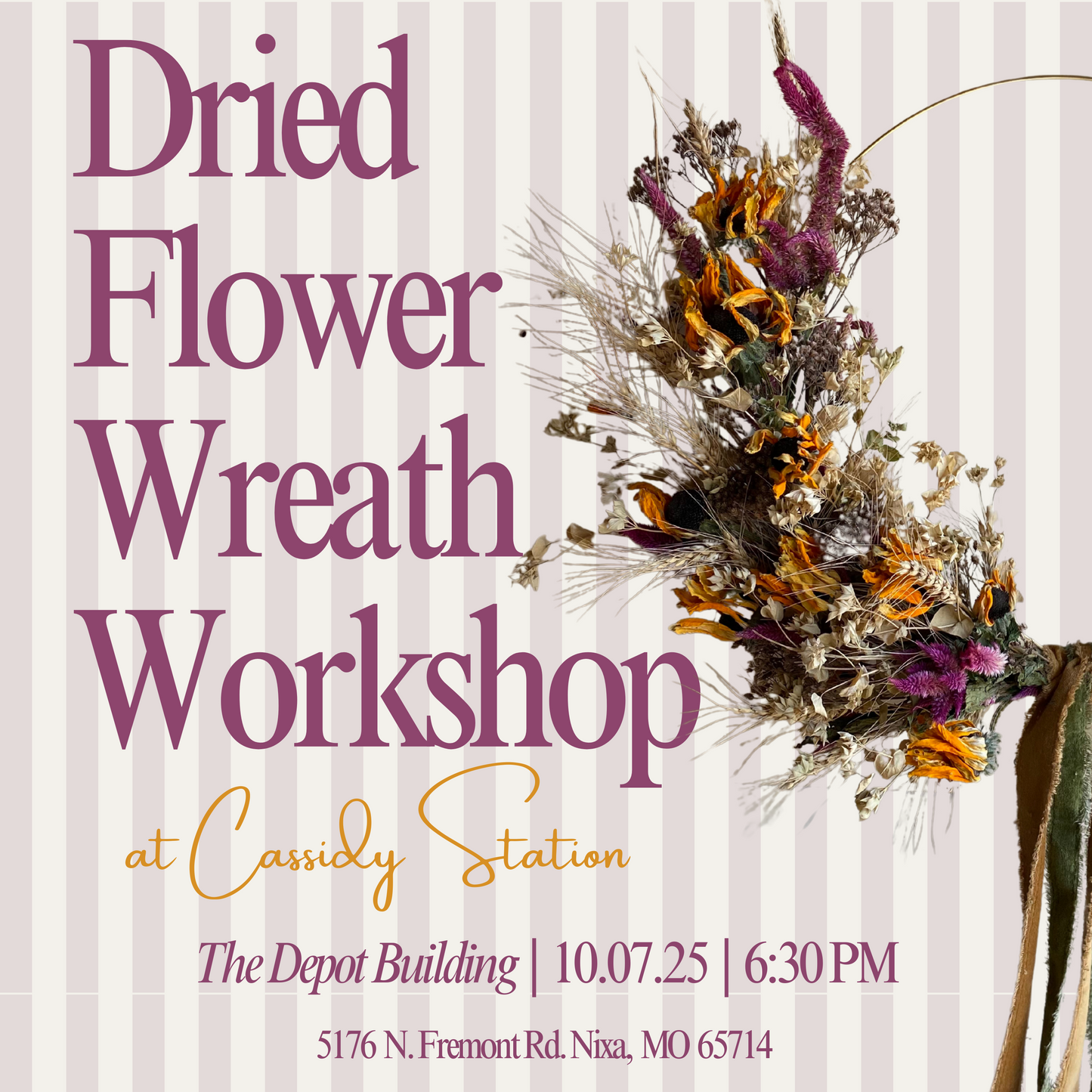 October 7th | Dried Flower Wreath Workshop