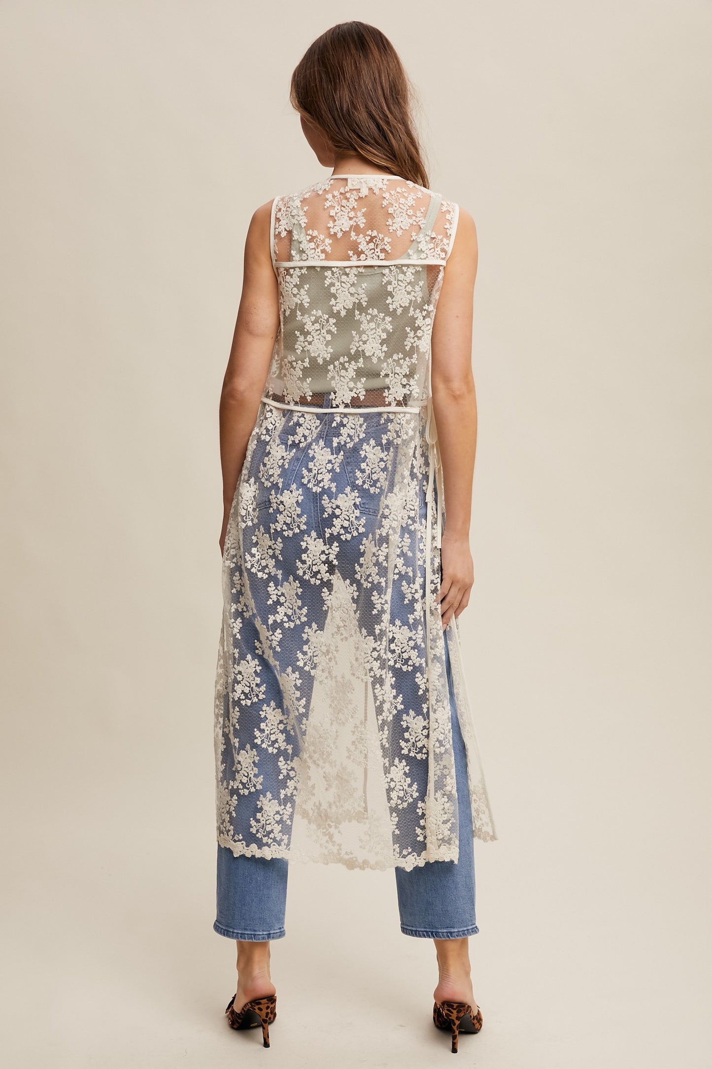Lace Tie Front Vest