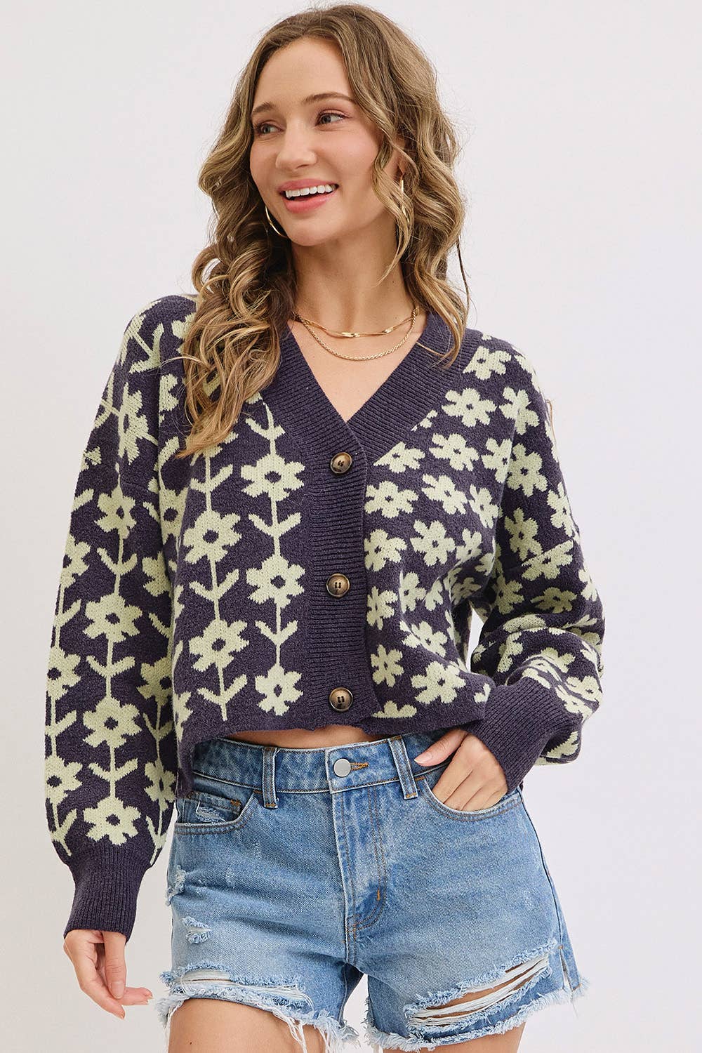 Floral Print Cardigan