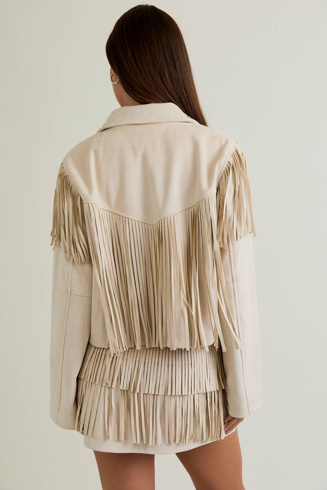 Suede Jacket With Fringe