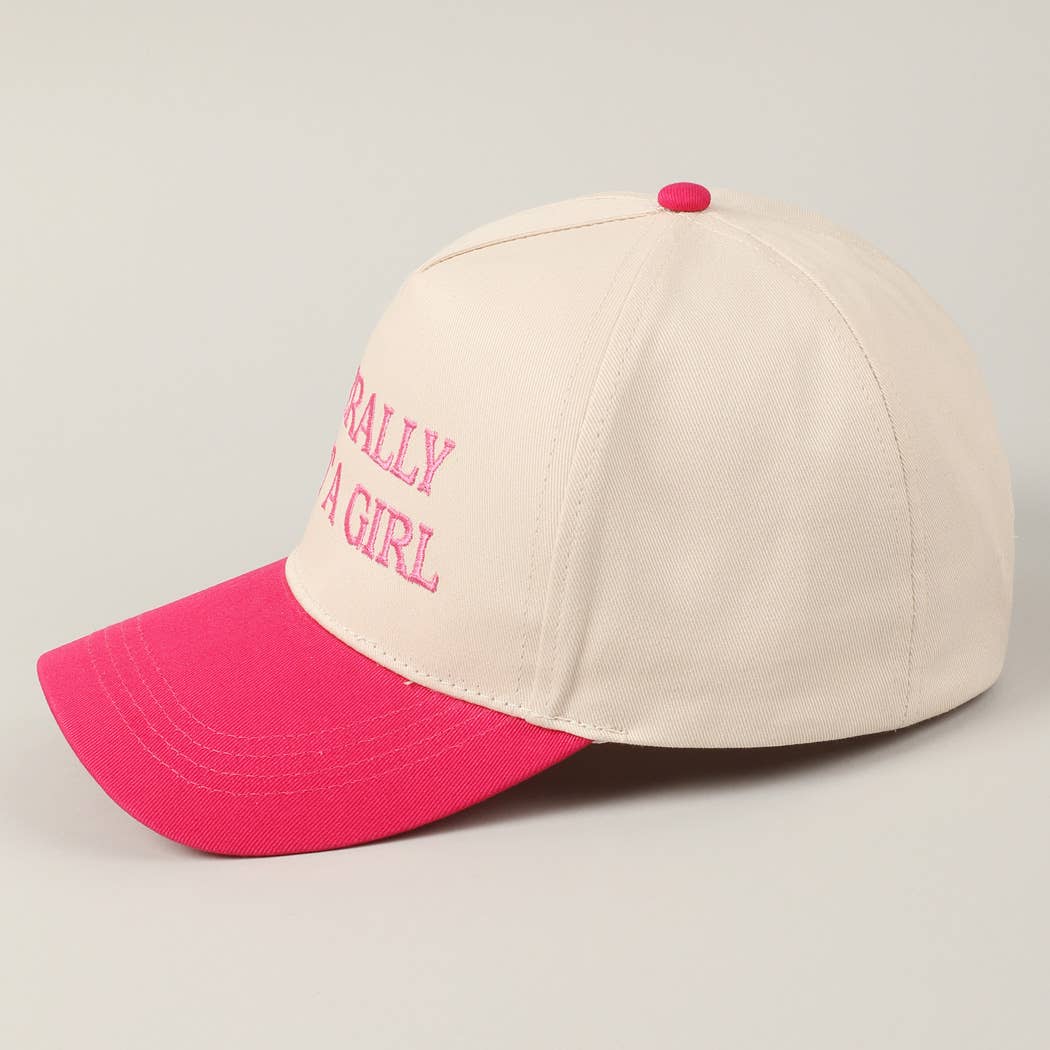 Literally Just a Girl Embroidery Two Tone Trucker Hat