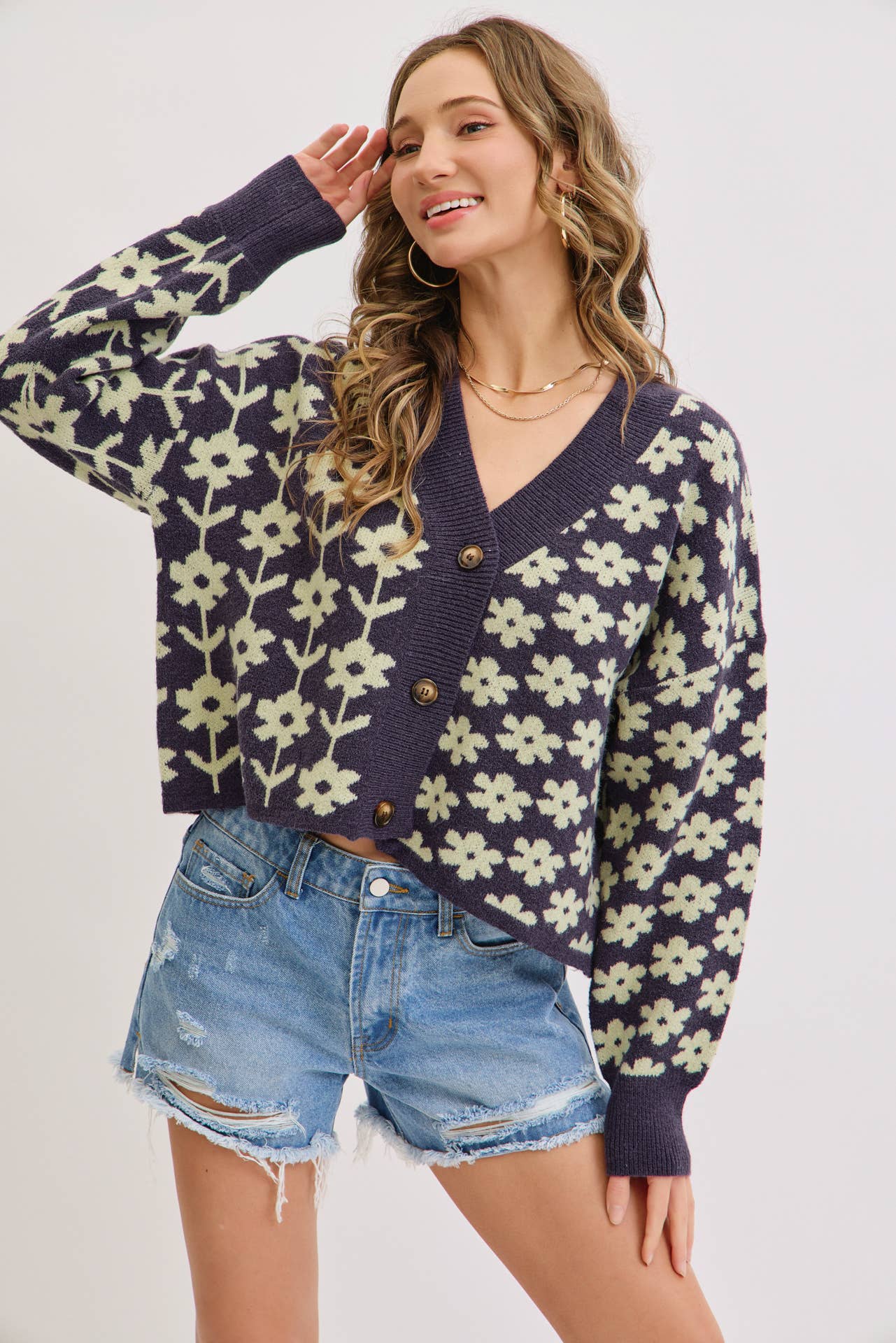 Floral Print Cardigan