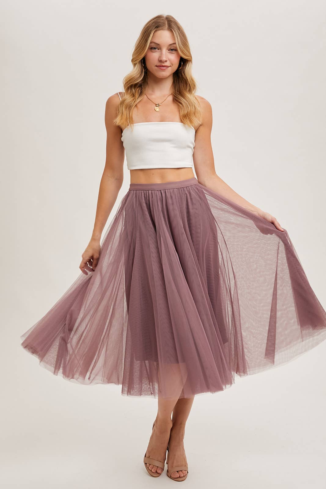Tulle Midi Skirt