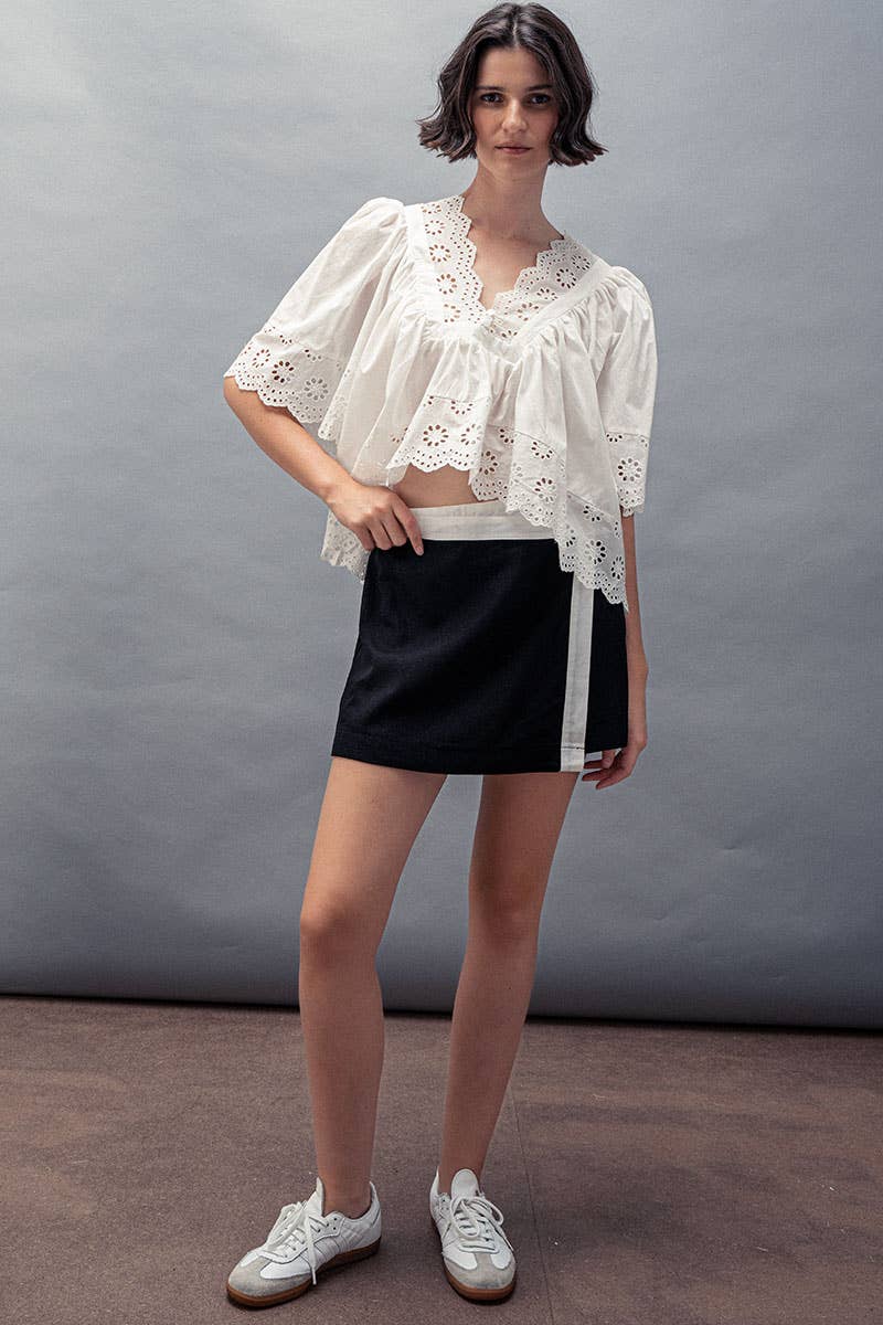 Flowing Hollow Laced Blouse