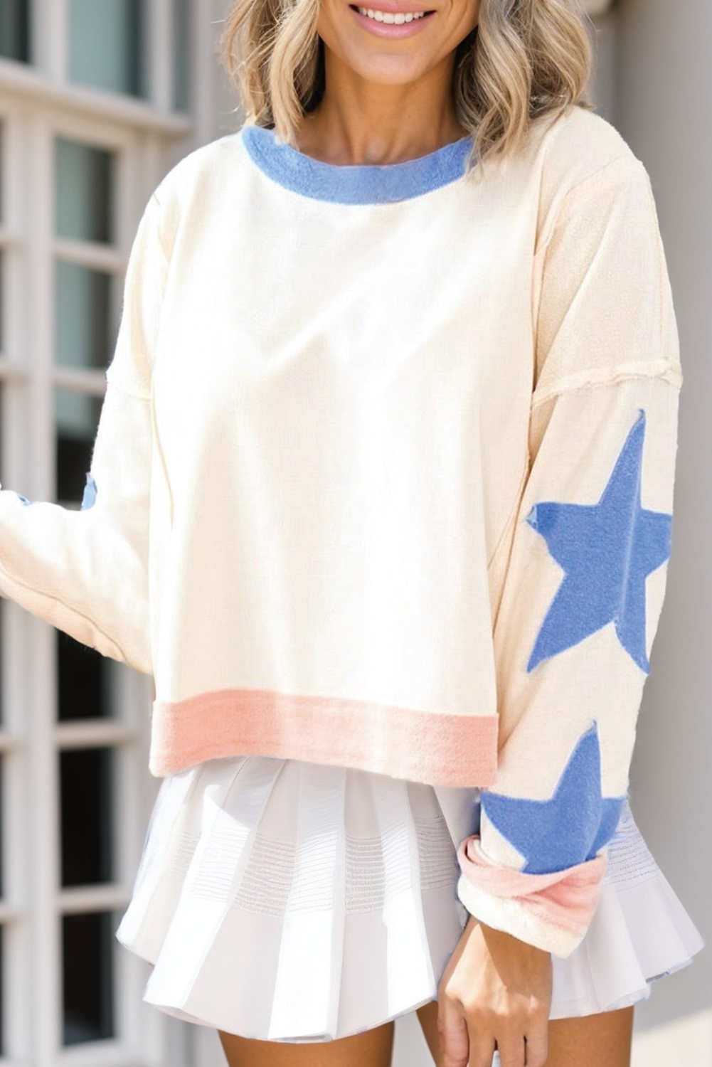 Star Sleeve Loose Sweatshirt