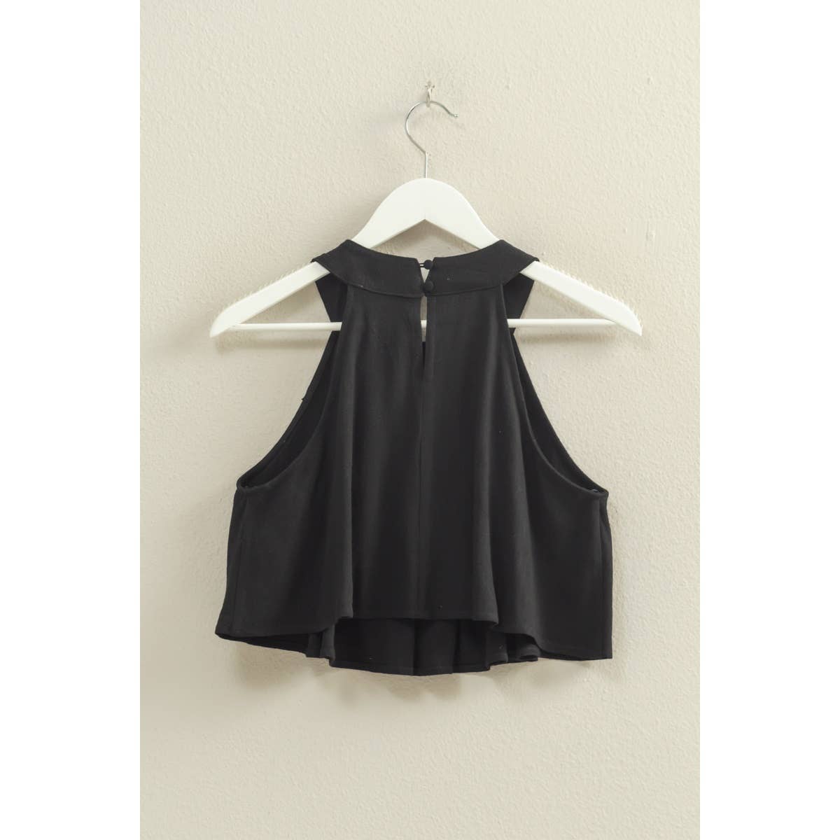 Halter Pleated Ruffle Crop Top