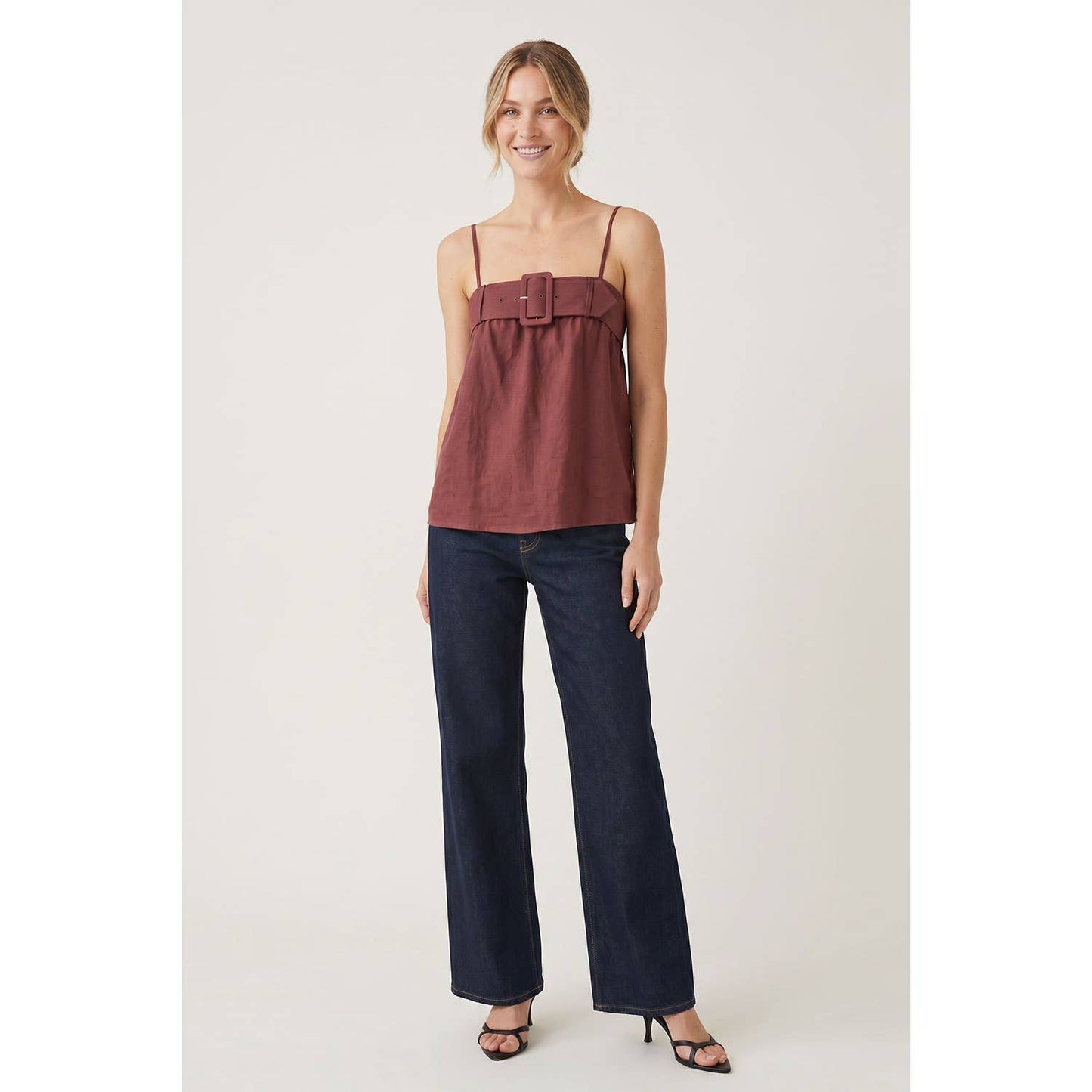 Statement Buckle Sleeveless Top