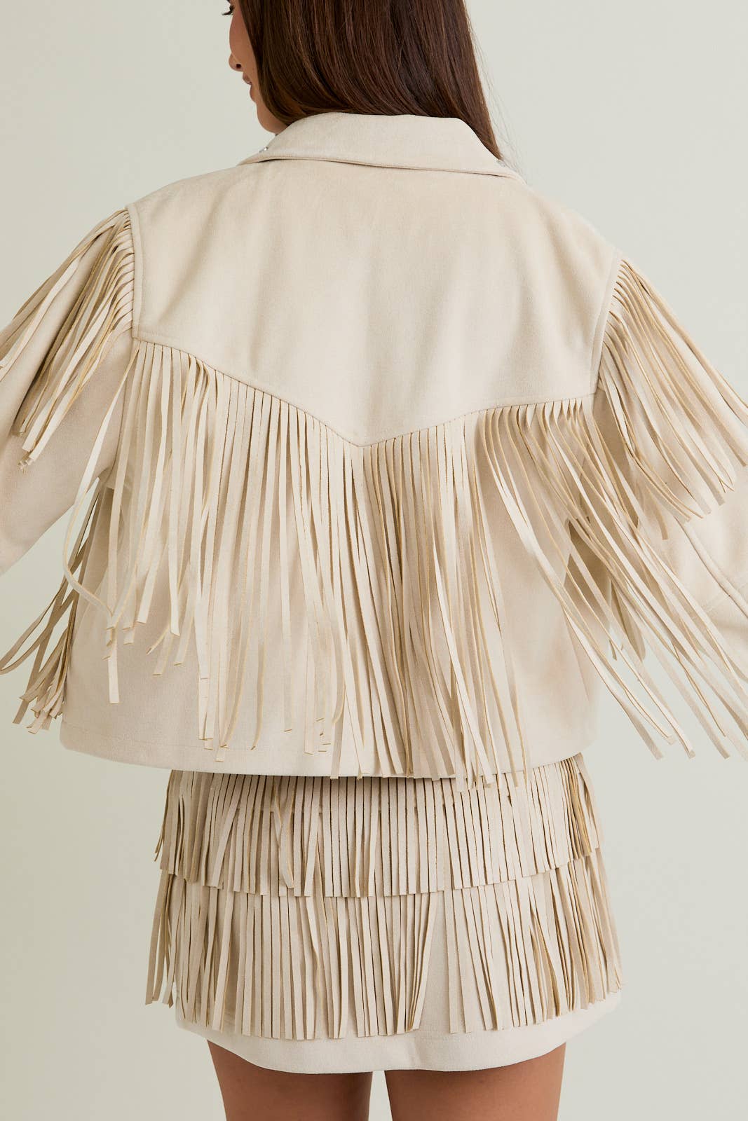 Suede Jacket With Fringe