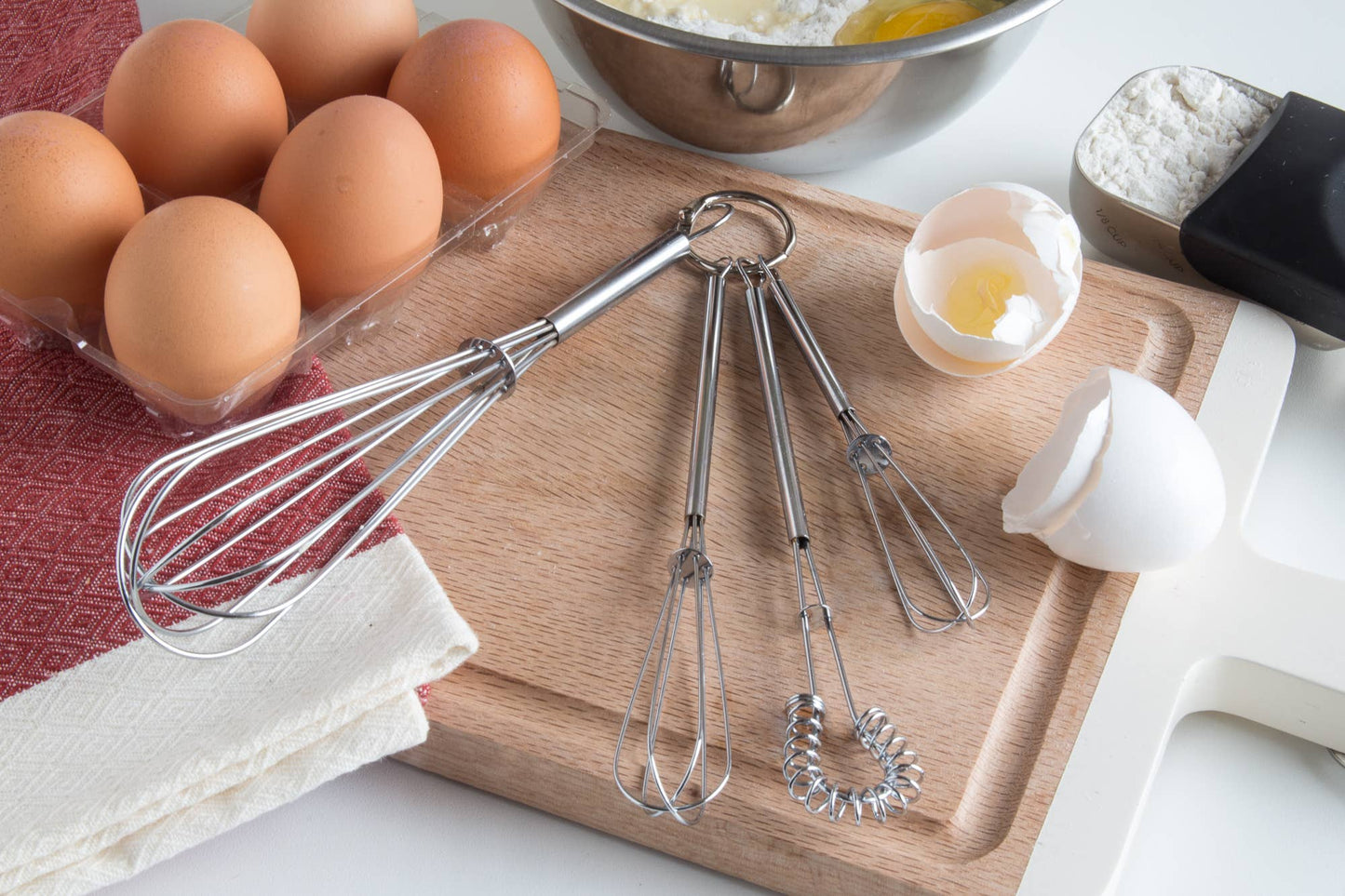 Fox Run Mini Whisks, Chrome Plated, Set of 4, 8"x 2"x 1.75"