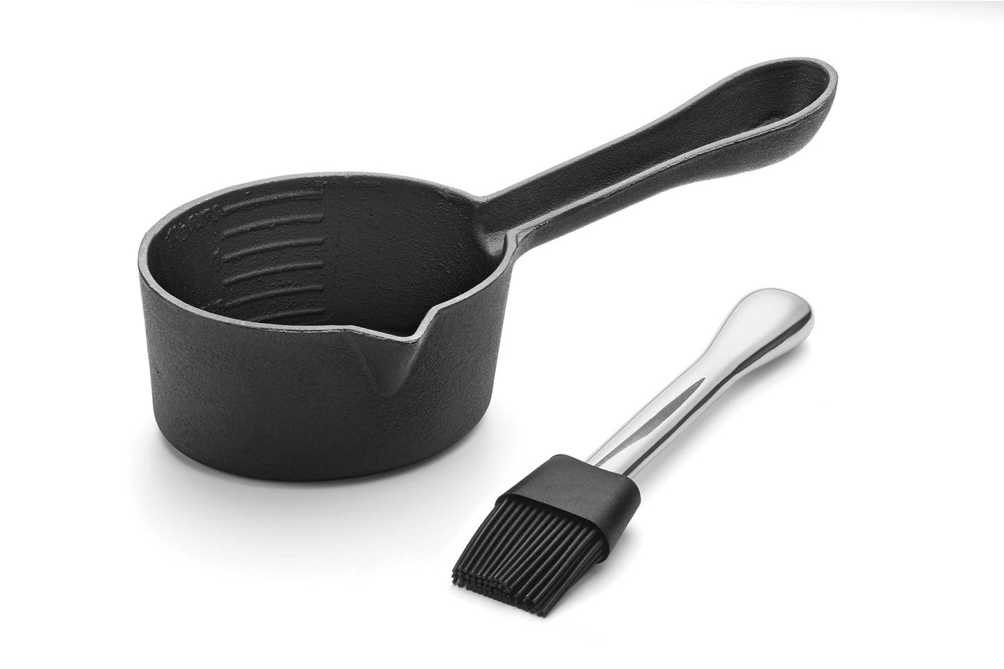 Cast Iron Sauce Pot with Basting Brush