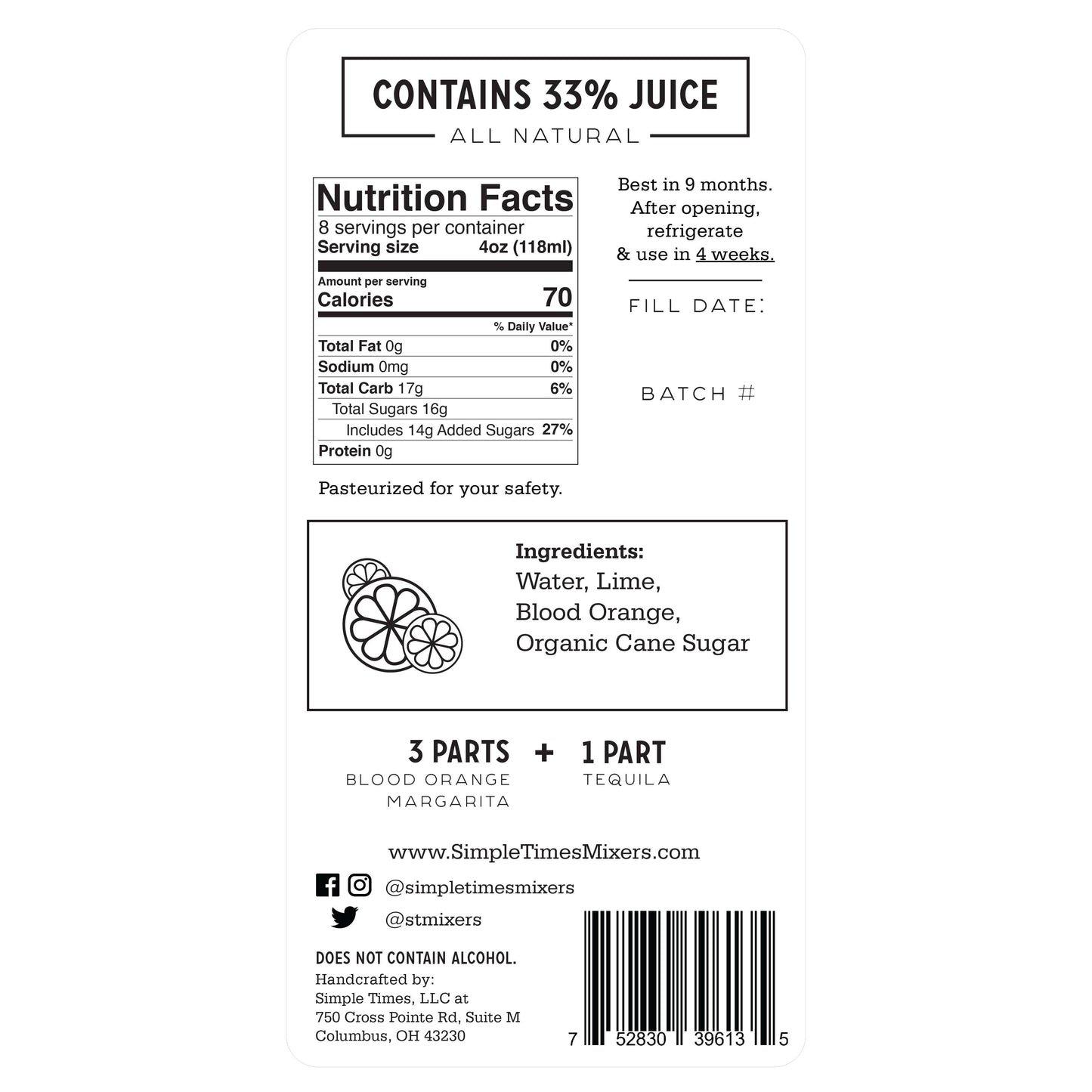 Blood Orange Margarita | All Natural Cocktail Mixer