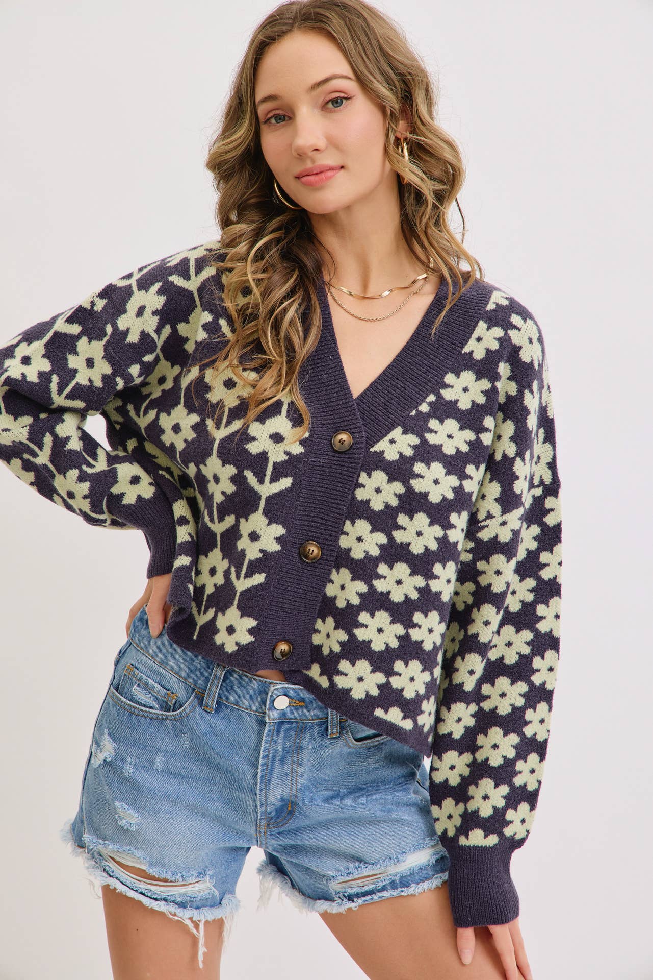 Floral Print Cardigan