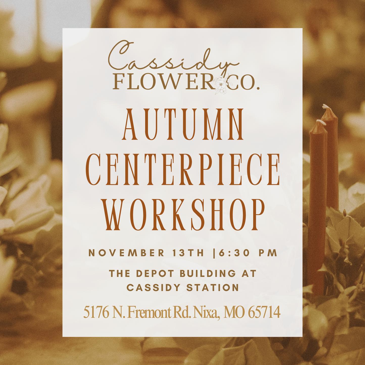 November 13th | Autumn Centerpiece Workshop