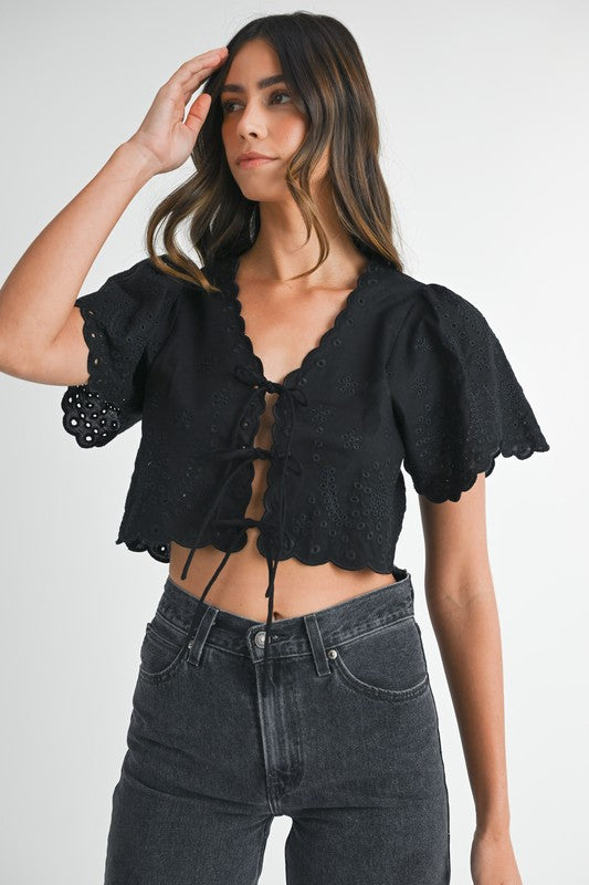 Embroidered Crop Top