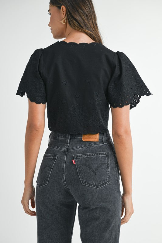 Embroidered Crop Top
