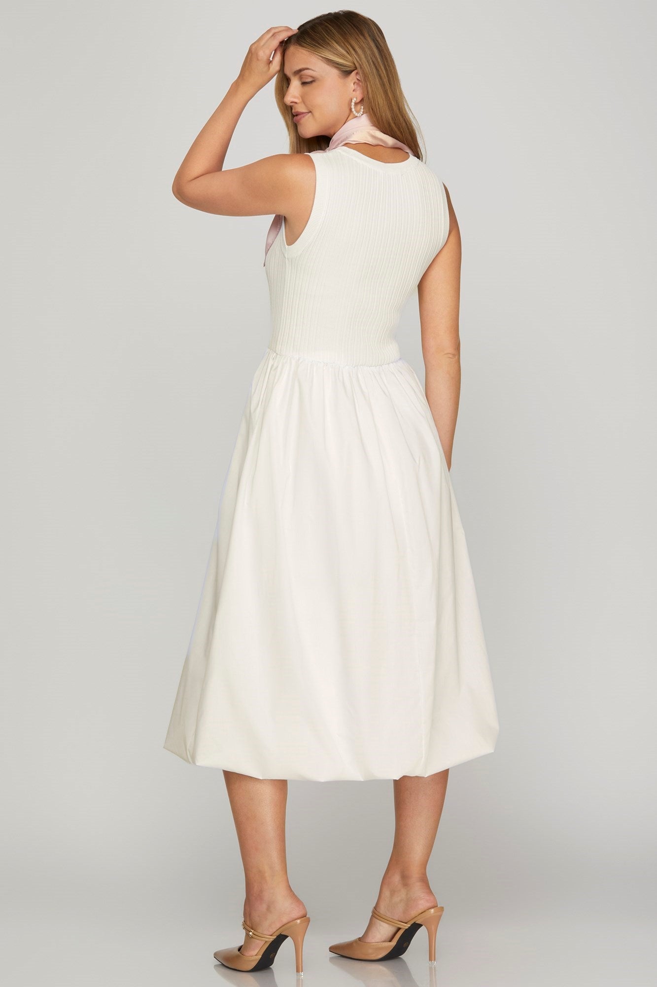 Bubble Hem Midi Dress