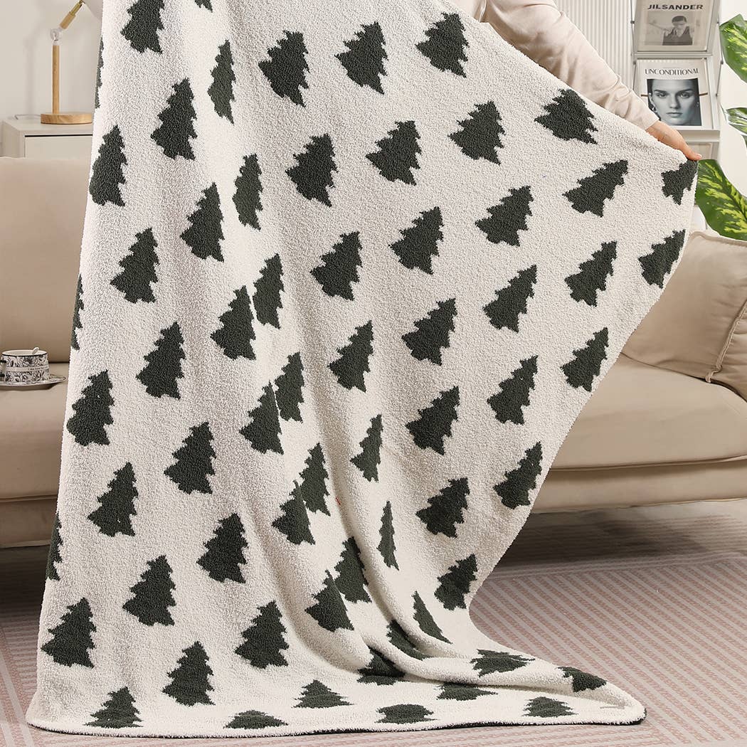 Trees Pattern Print Cozy Soft Throw Blanket