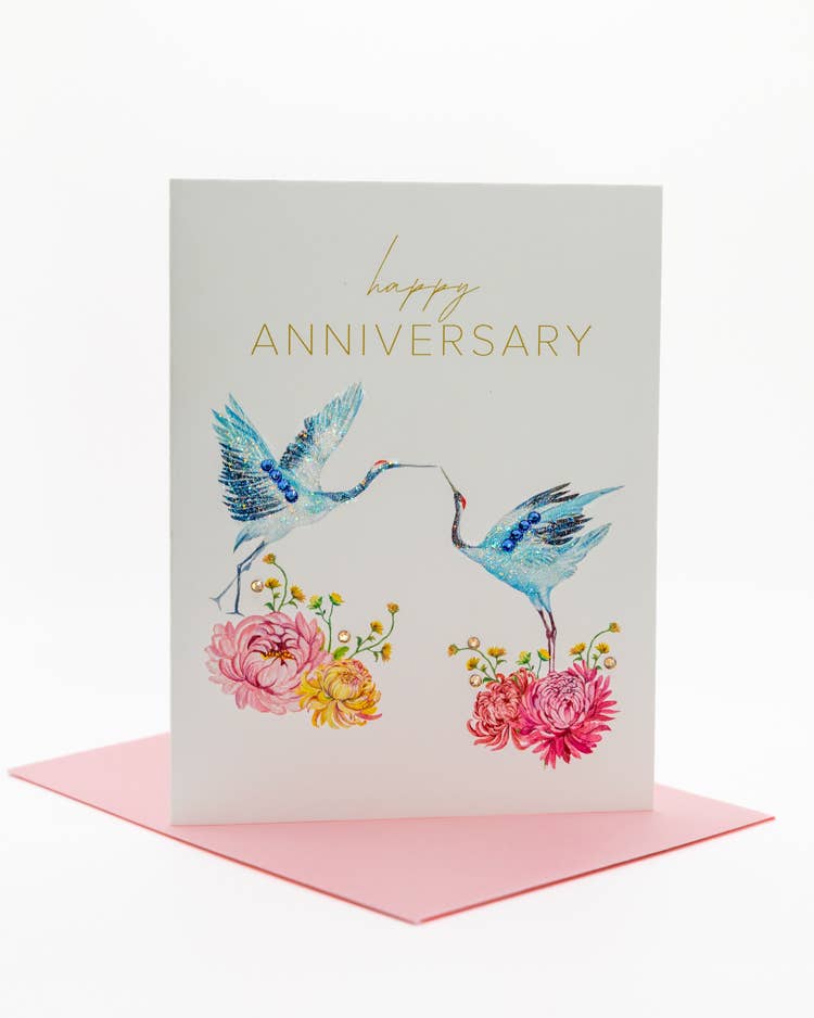 'Cranes in Love' Anniversary Greeting Card