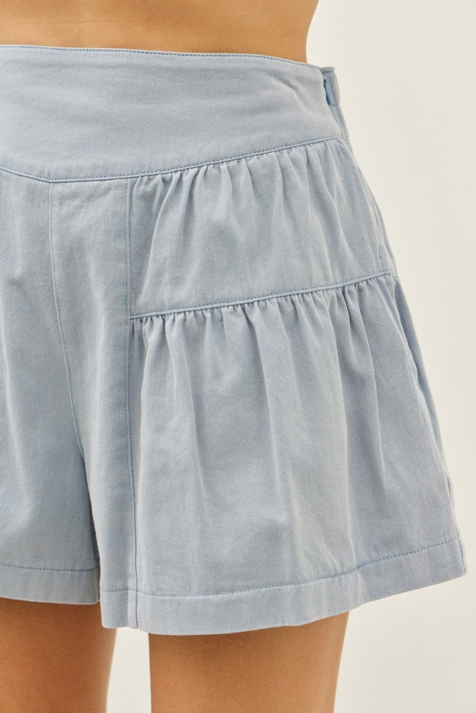 Ash Blue Flare Shorts