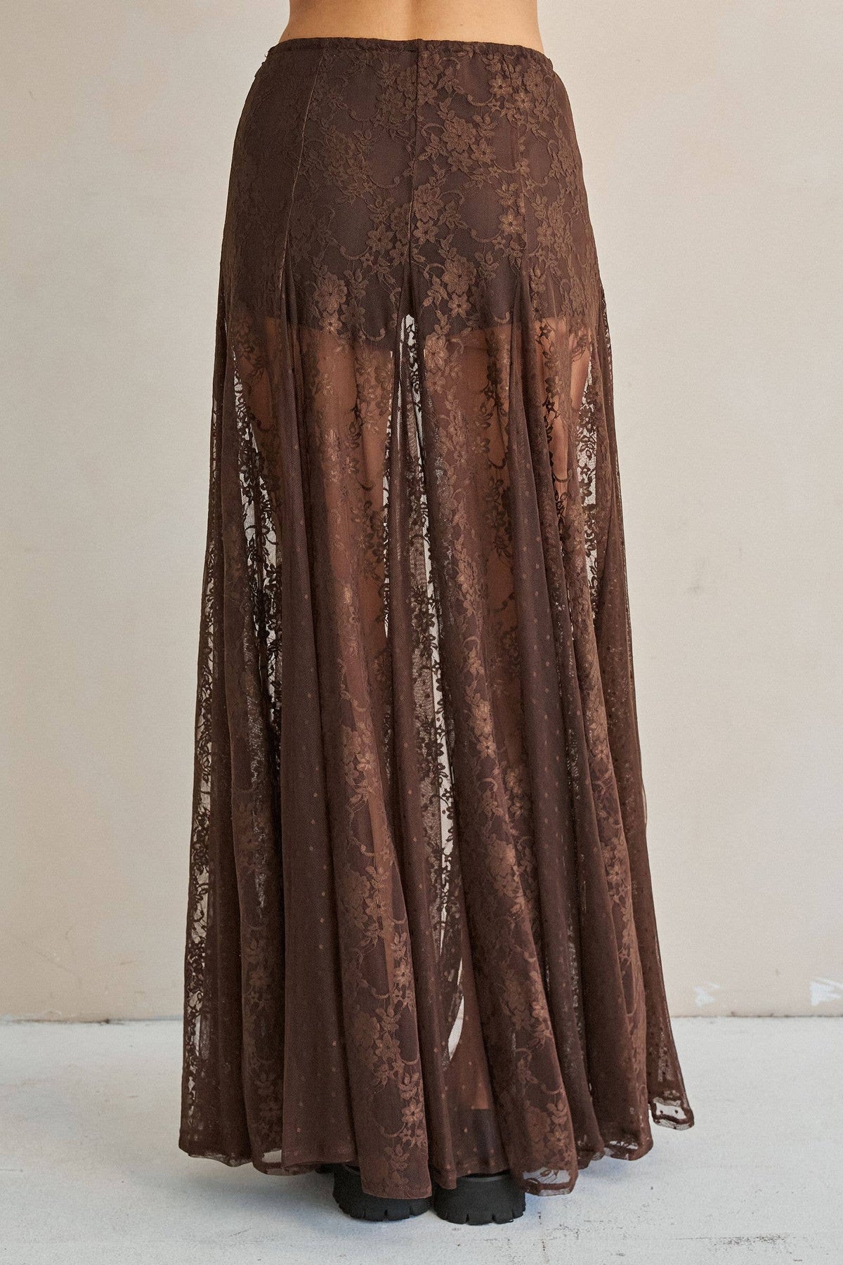 Sheer Lace Maxi Skirt
