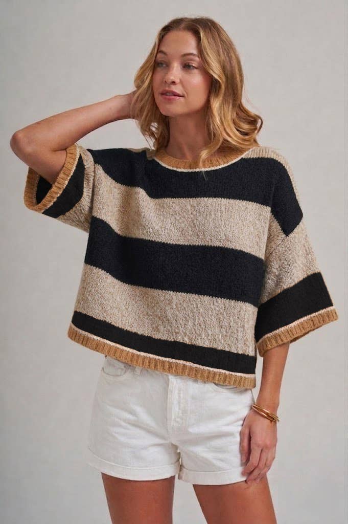 Wide Stripe Sweater Top