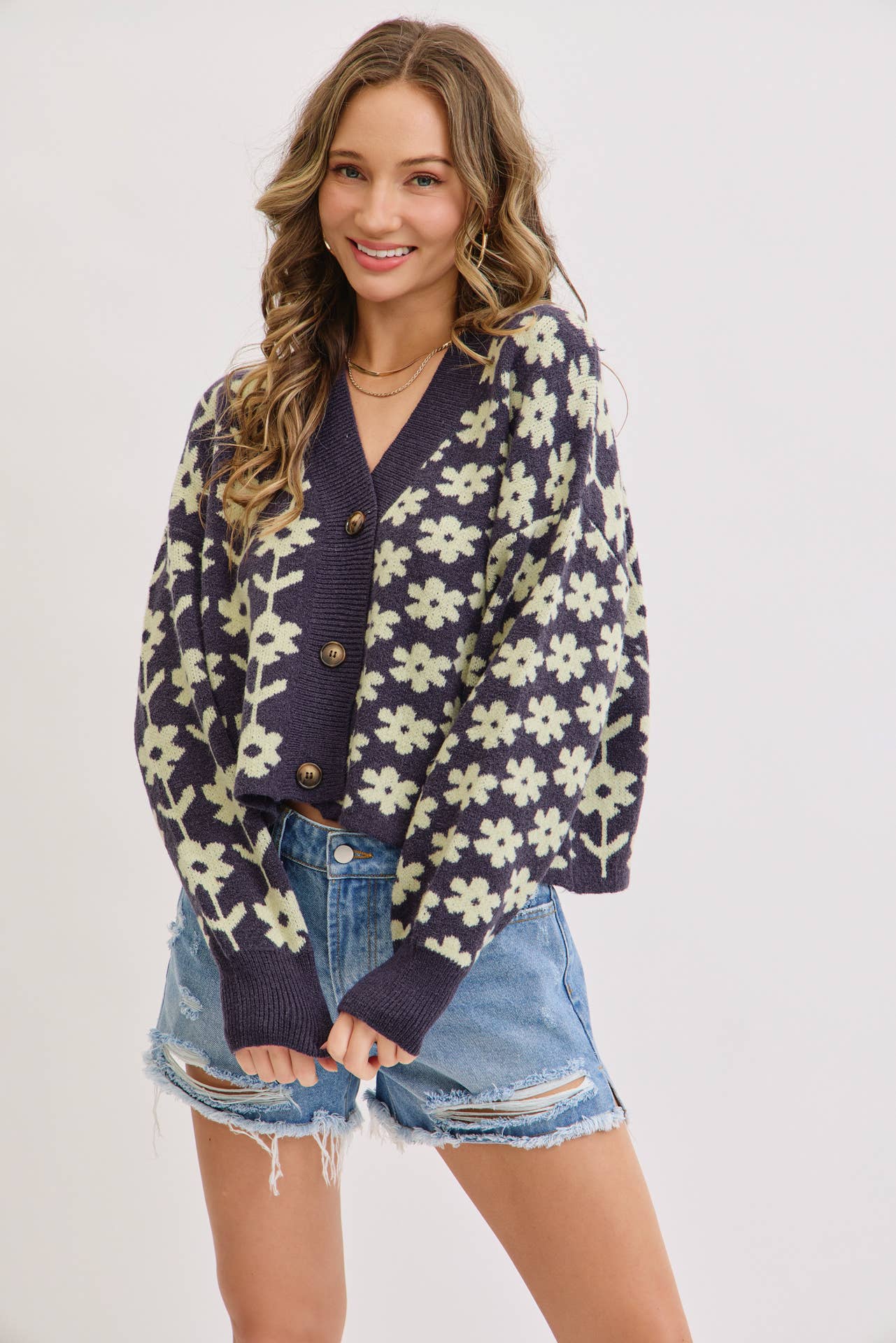 Floral Print Cardigan