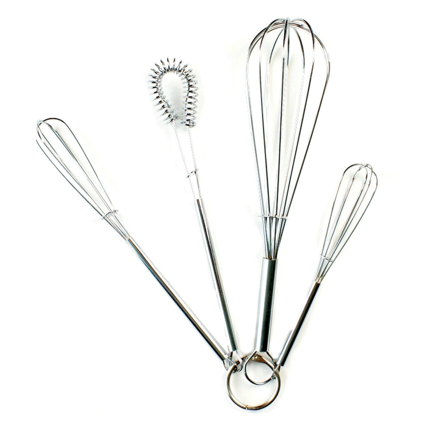 Fox Run Mini Whisks, Chrome Plated, Set of 4, 8"x 2"x 1.75"