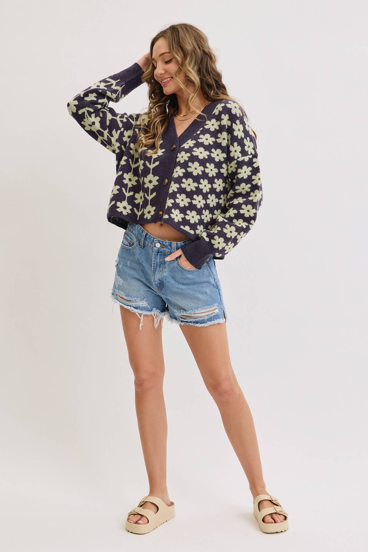 Floral Print Cardigan