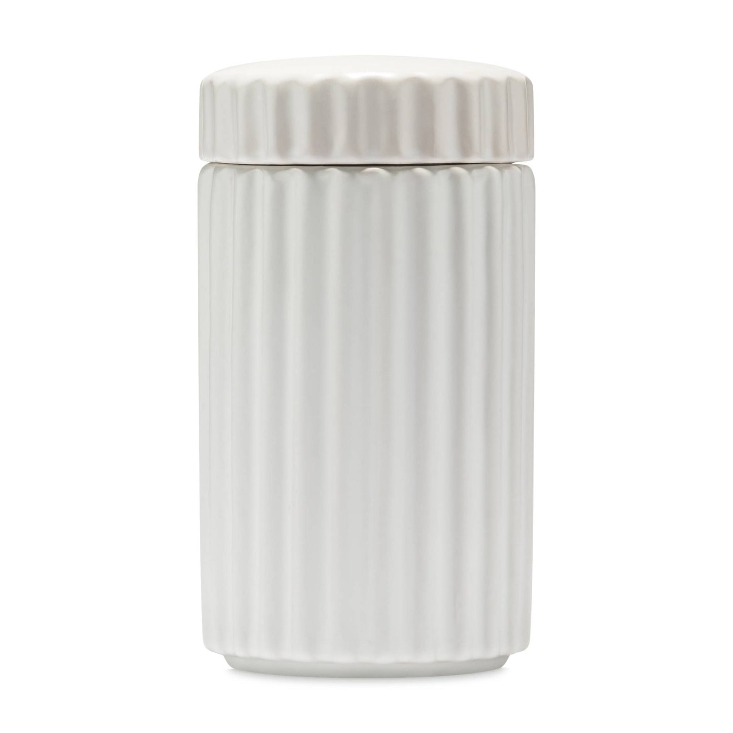 White Ripple Ceramic Dog Treat Jar