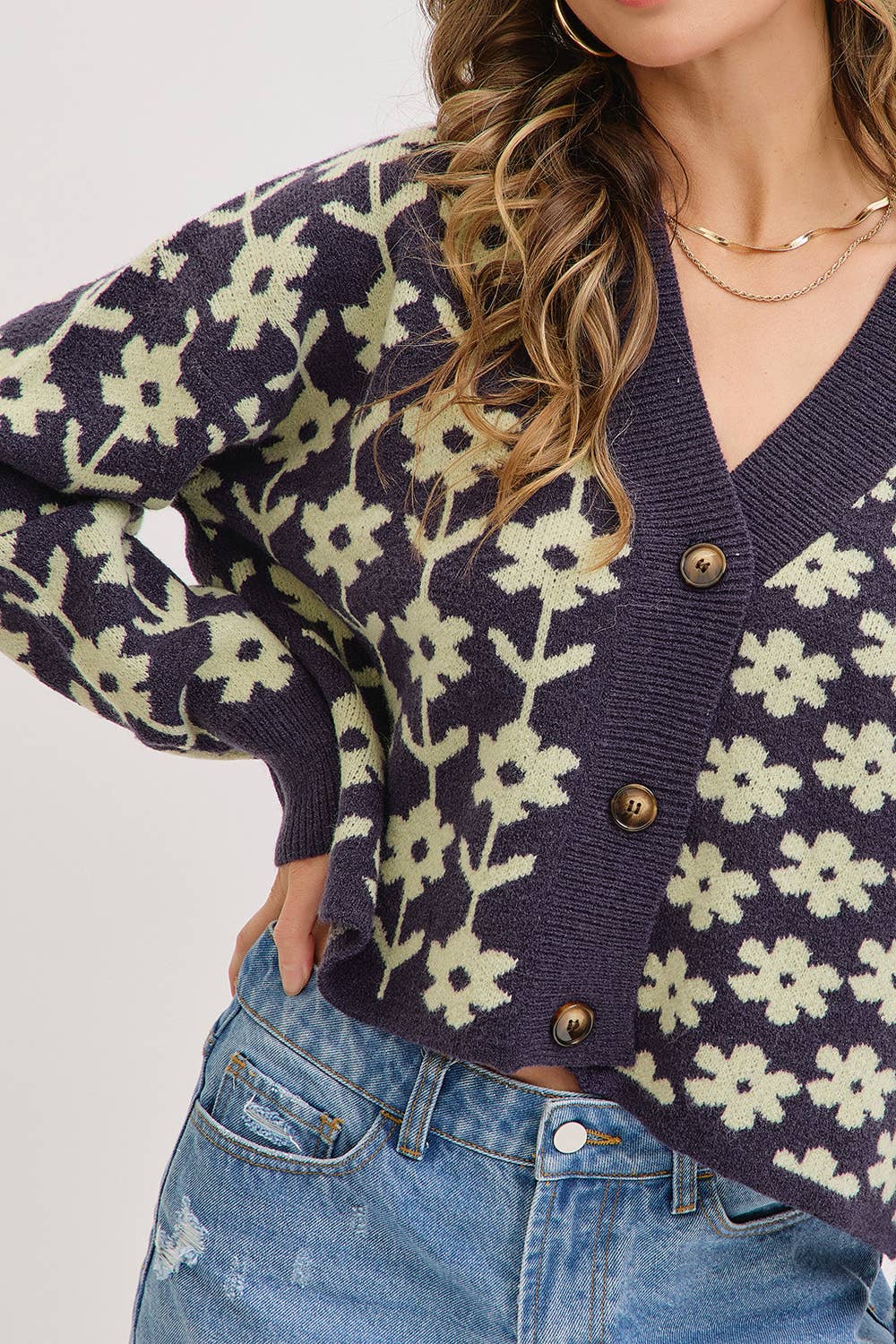 Floral Print Cardigan