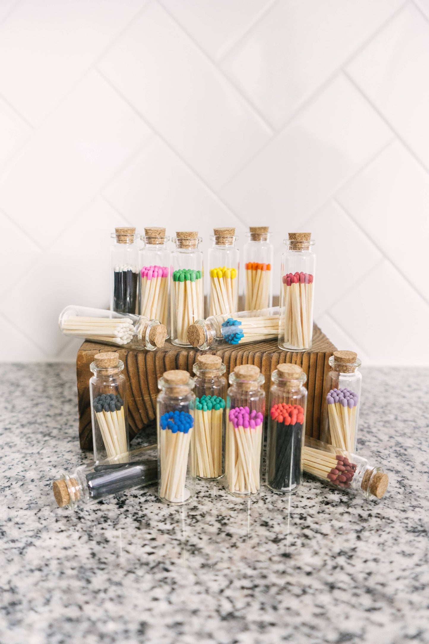 2in Black Tip Decorative Matches In Jar with striker