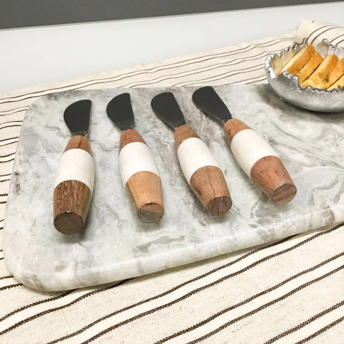 Elegant Marble & Wood Spreader