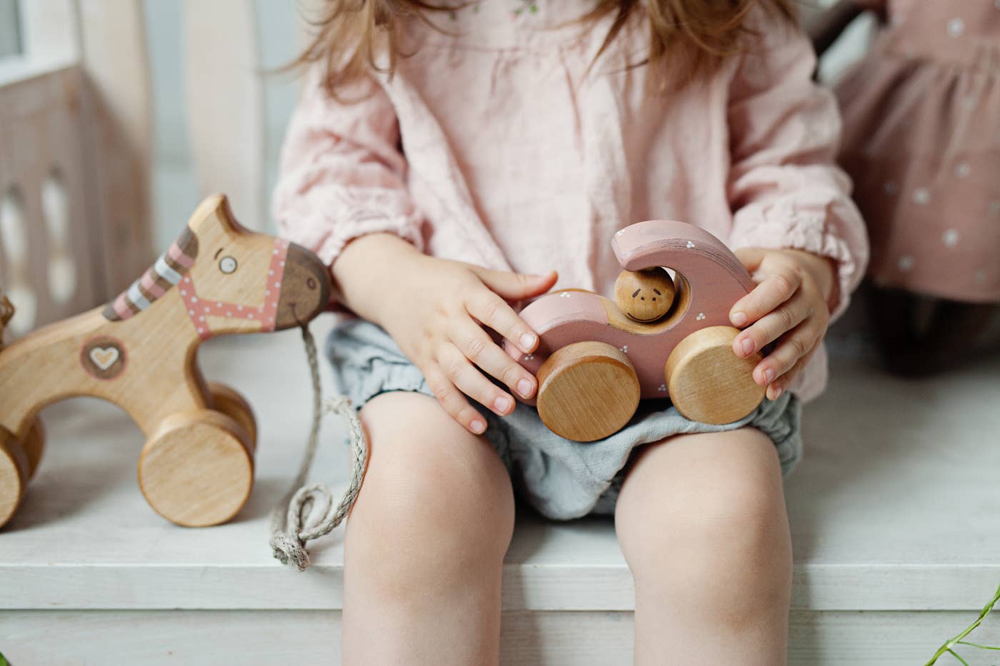 Pull Toy Pink Horse