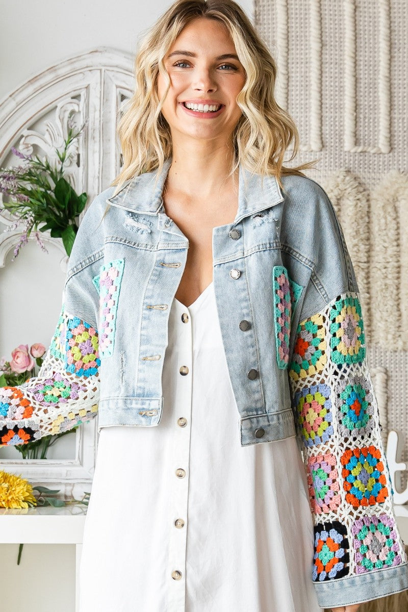 Crochet Denim Jacket