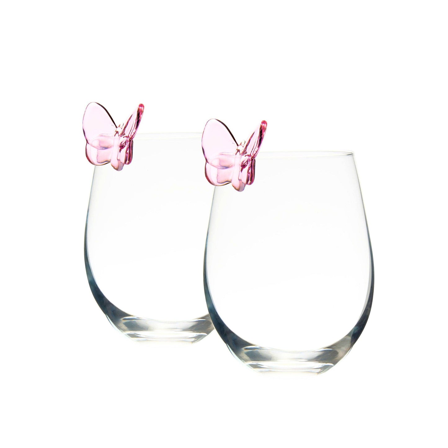 Butterfly Stemless Wine Glass