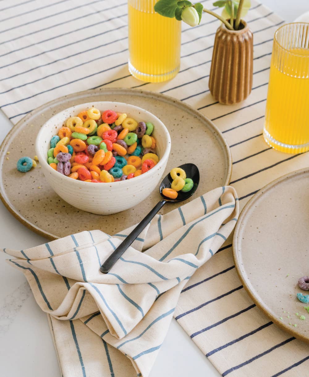 Block Print Stripe Napkin Set - Spruce