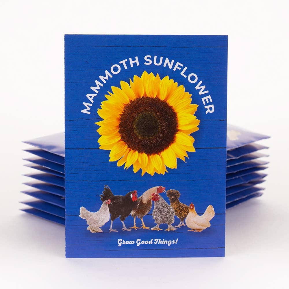 Chicken in Blue - Mammoth Sunflower Seed Packets