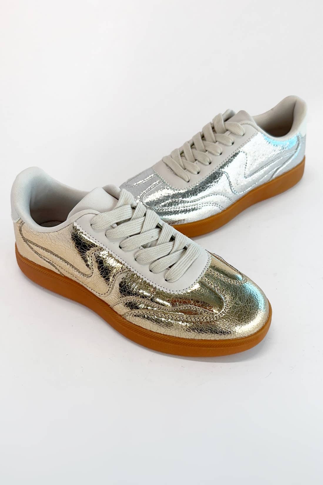 Gold Swoosh Sneakers