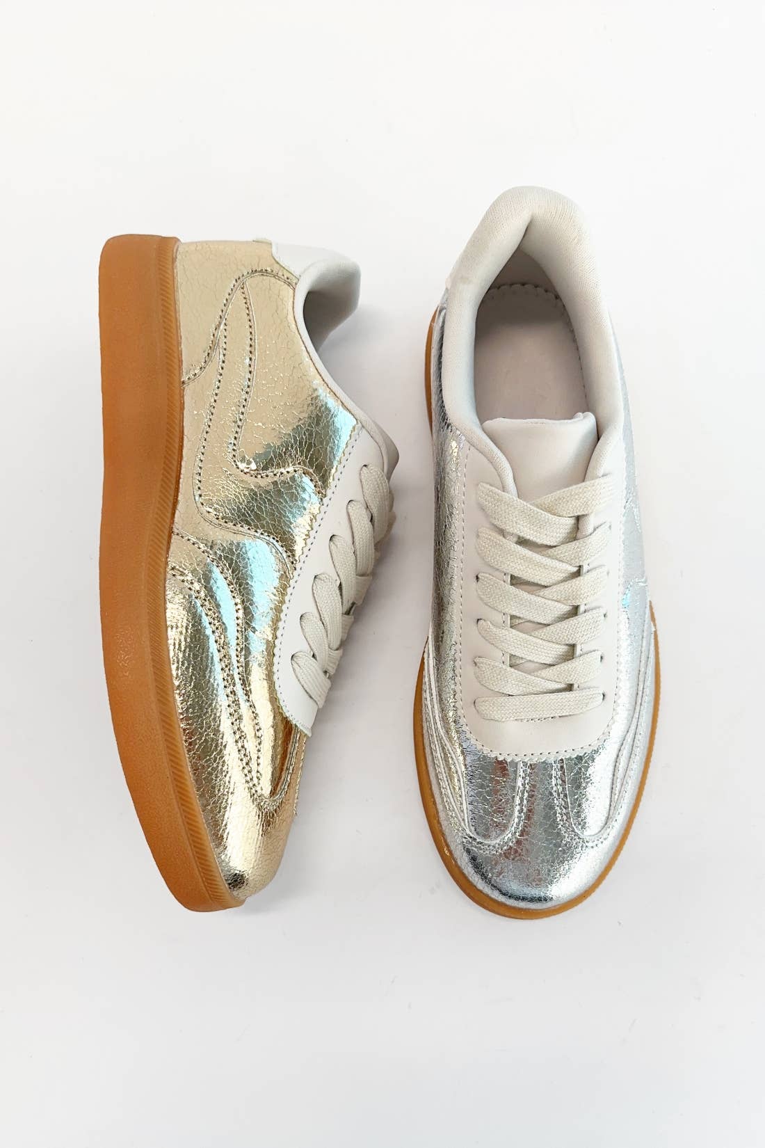 Gold Swoosh Sneakers