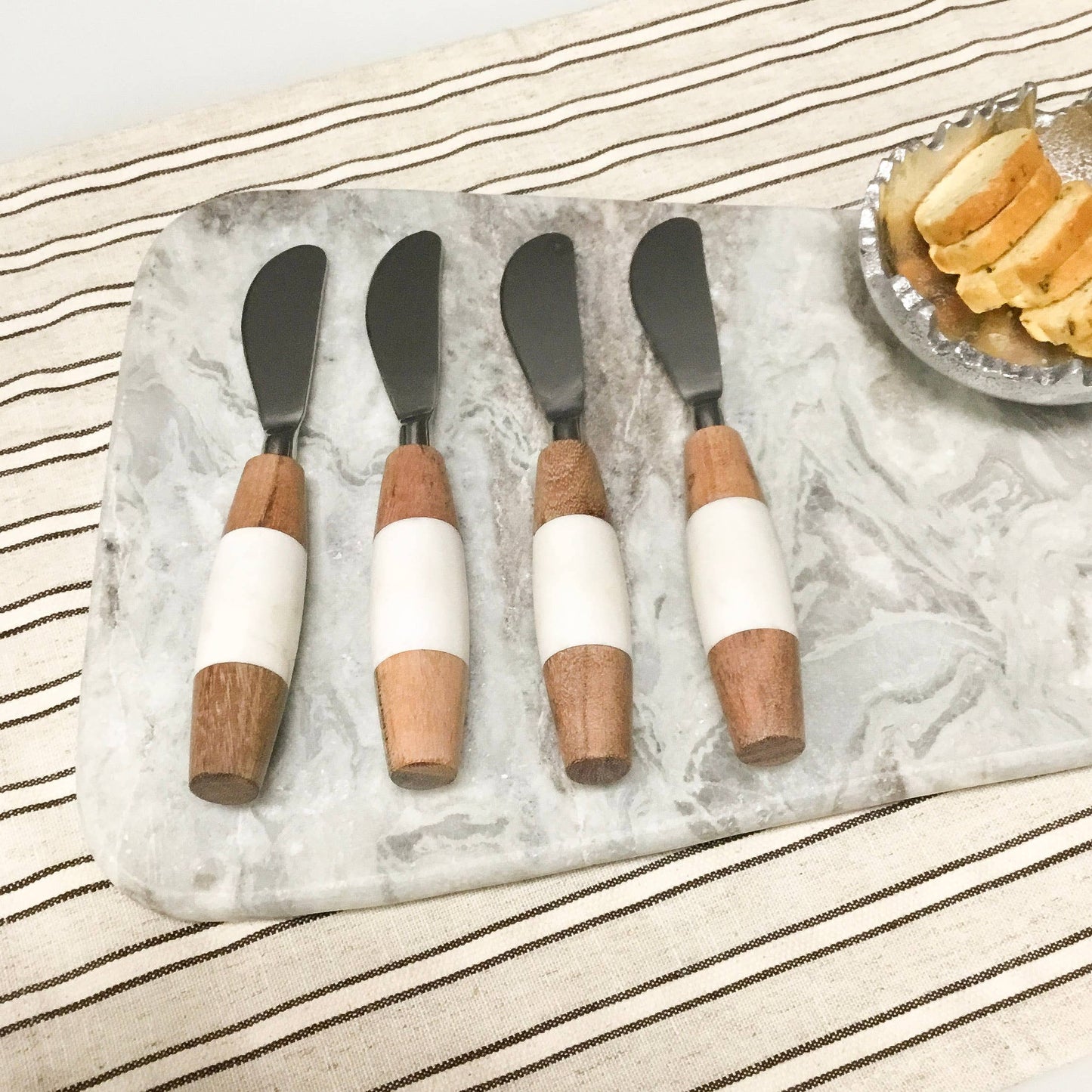 Elegant Marble & Wood Spreader