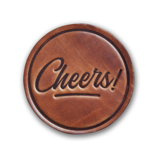 Cheers! Leather Coaster - Set of 3