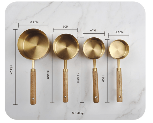 Gold Stainless Steel Measuring Cups Set