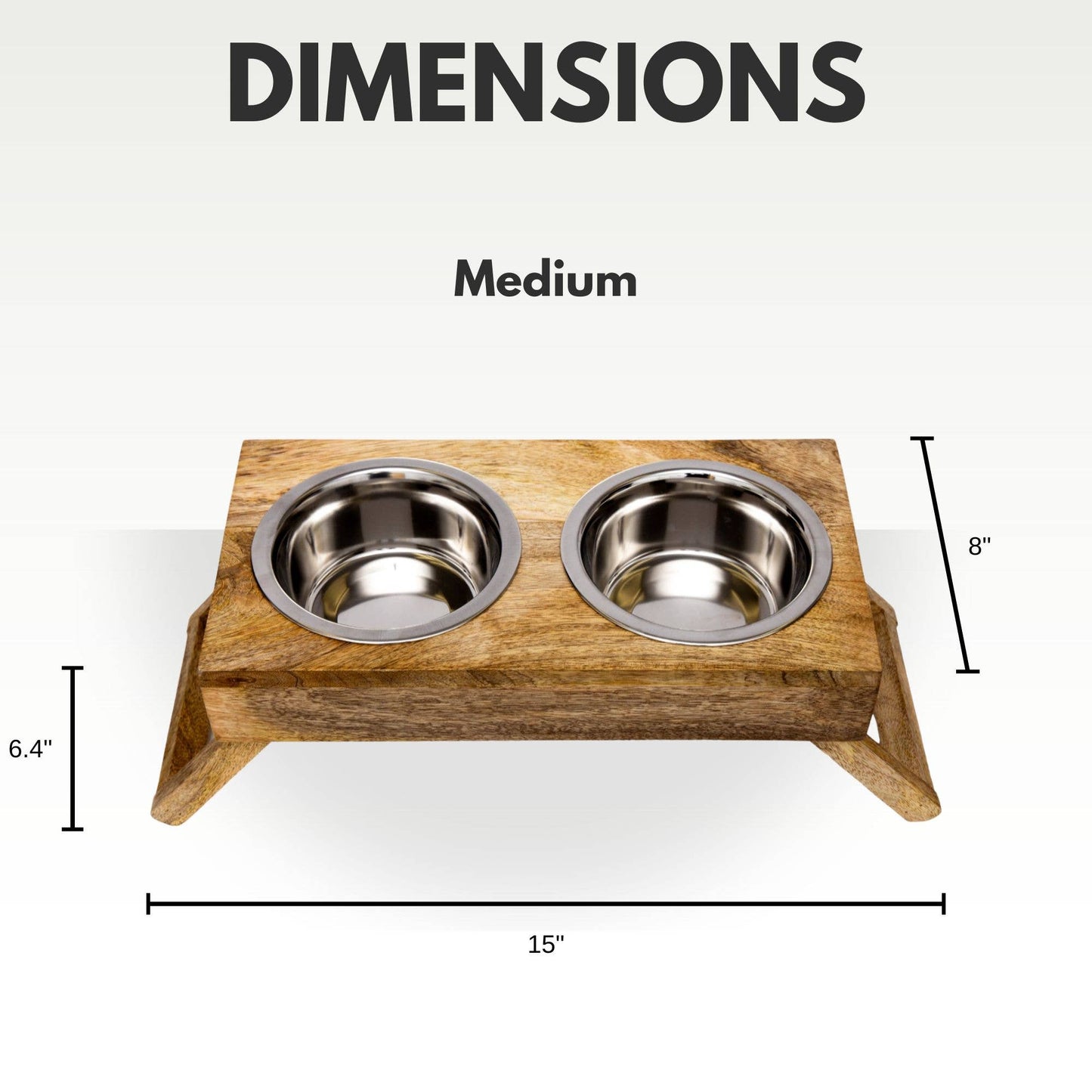 Eco-Friendly Elevated Dog Wood Feeder in Natural Wood Finish