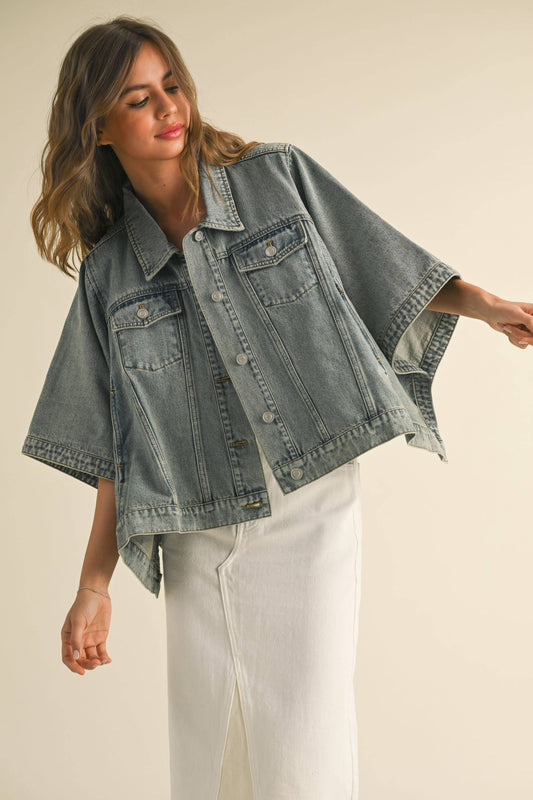 Cape Denim Jacket