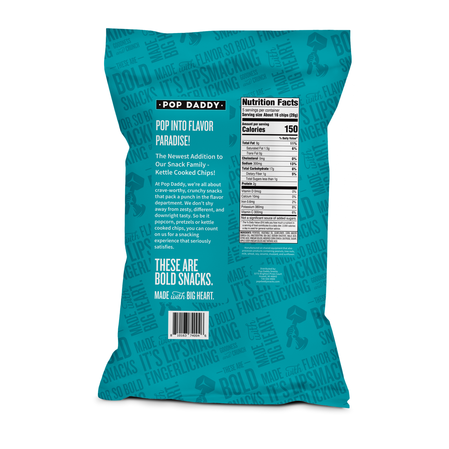 Kettle Cooked Potato Chips - 5oz - Salt & Vinegar